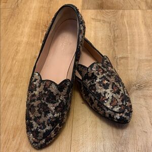 Kate Spade Sequin Cheetah Loafers